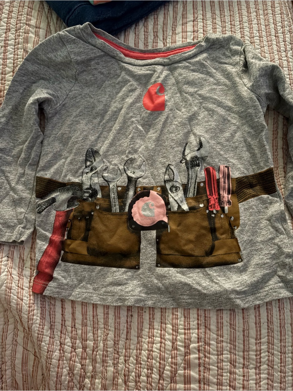 Carhartt Kids' Gray Long-Sleeve Tool Belt Graphic Tee